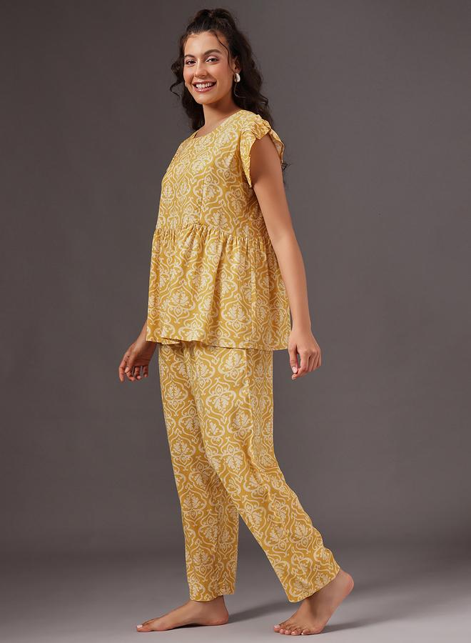 Clovia Paisley Print Top and Pyjama Set - Image 4
